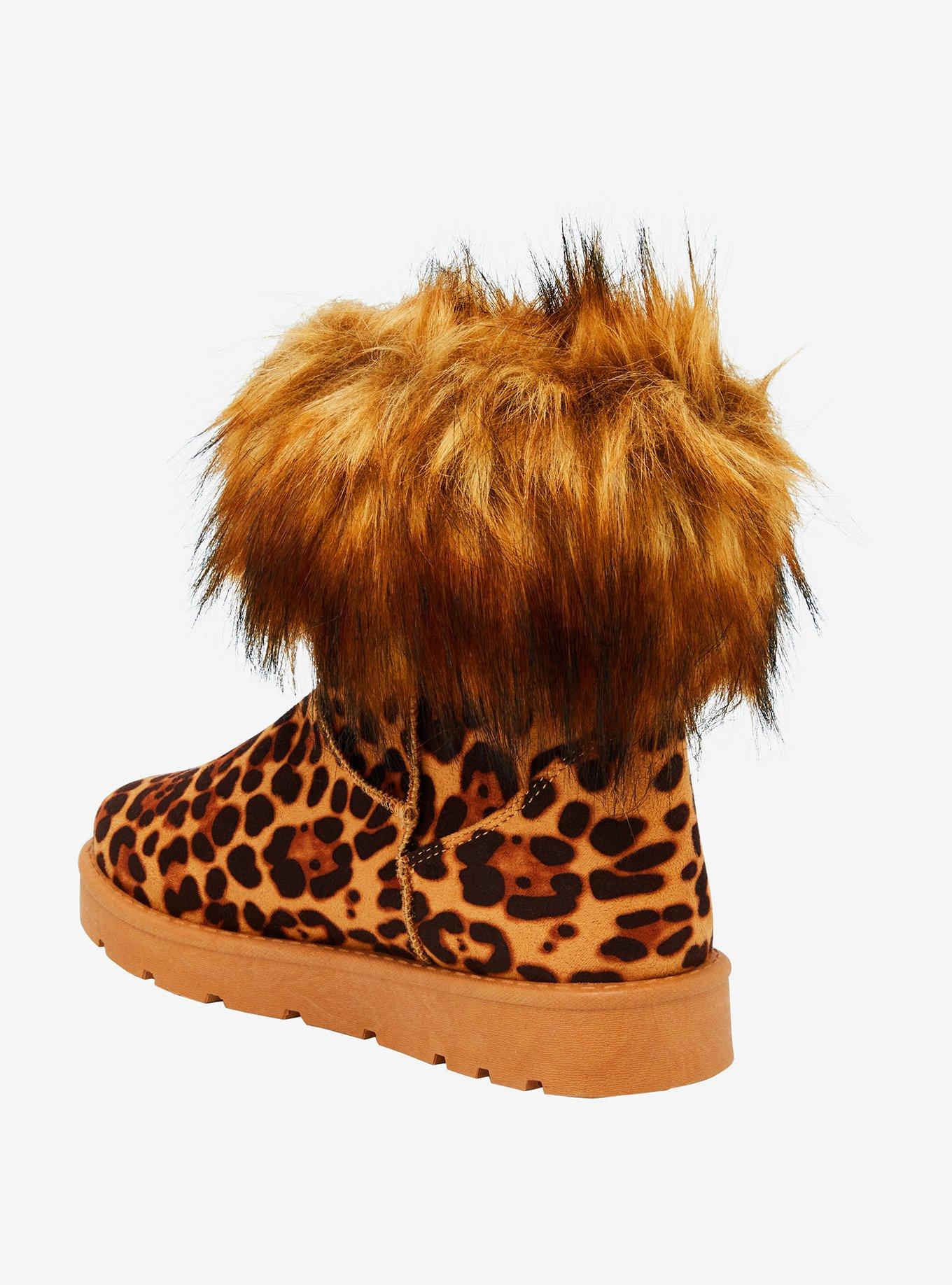 Dirty Laundry Leopard Fuzzy Boots, , hi-res